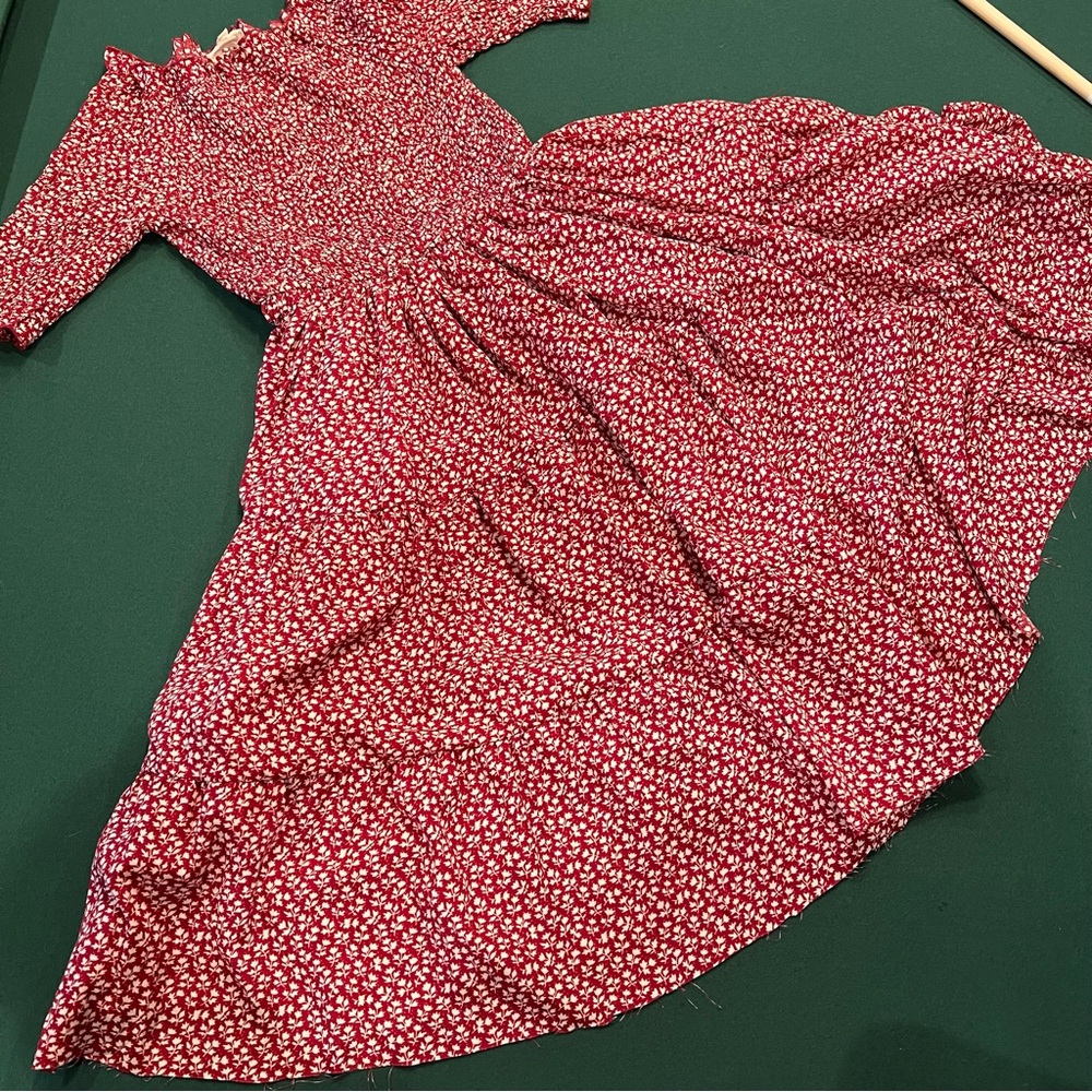 Red Floral Cottagecore Dress Gem